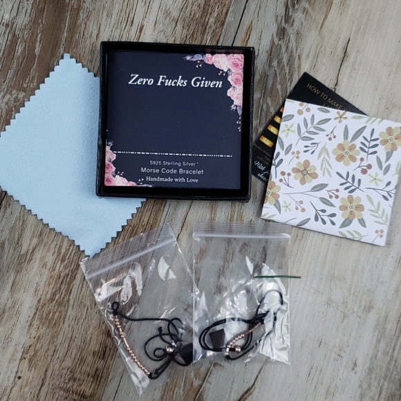 NWT IEFWELL "Morse Code "Zero F**** Given" Bracele - Picture 1 of 5